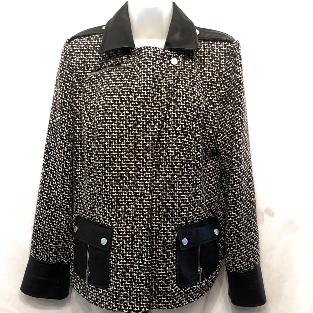 Vintage Bradley Bayou Leatherwool houndstooth coat